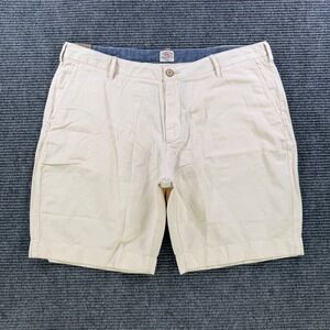 NEW Faherty Brand Flat Front Shorts Mens 38 Cream Linen Blend Casual 9.5 Inseam